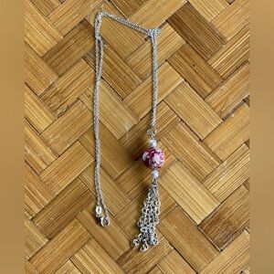 925 silver necklace w/tassel pendant
